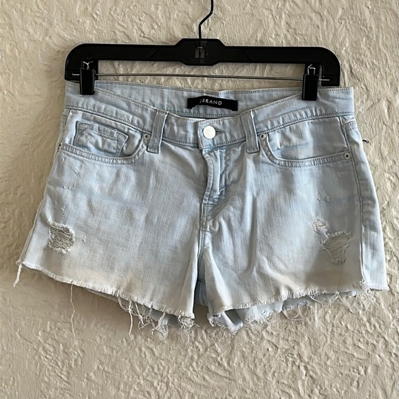 J Brand Cut Off Shorts Addicted Light Wash Denim Raw Hem 25 - Picture 3 of 8